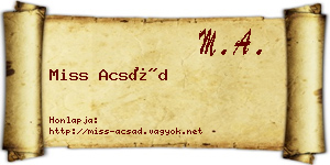 Miss Acsád névjegykártya